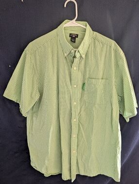 U.S. Polo Assn. Green Gingham Short-Sleeve Button-Down Shirt Sz L